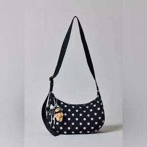 Baggu black and white polka dot medium crescent